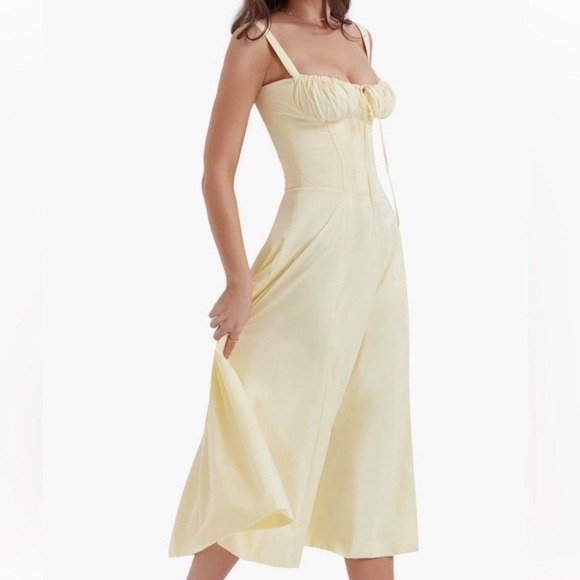 House of CB Carmen butter yellow corset dress XS - Picture 8 of 8